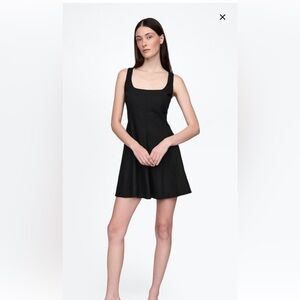 Elegant Black linen dress large Tall